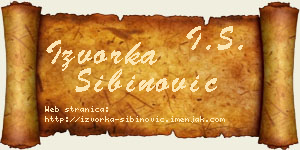 Izvorka Sibinović vizit kartica